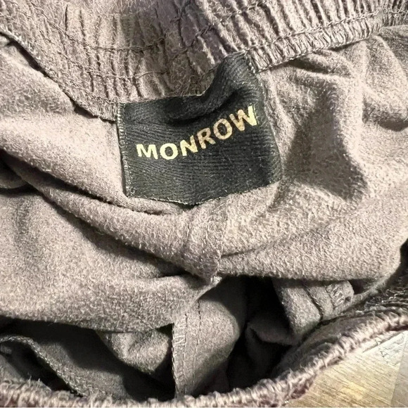 Monrow Textured Shorts Gray Soft Medium Jogger Running Pockets - Picture 5 of 8